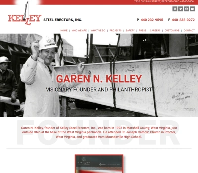 Kelley Steel Construction Web Design Project
