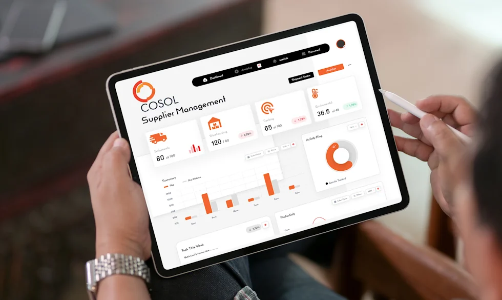 image of cosol web portal on a user's tablet