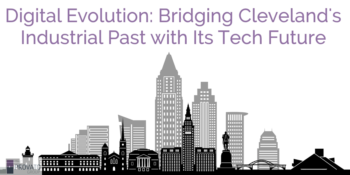 cleveland-digital-transformation-for-businesses Illustration of the downtown Cleveland Skyline